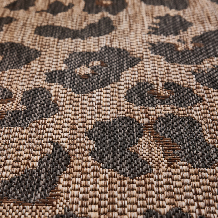 SAVANNA - Tapis intérieur/extérieur motif léopard marron