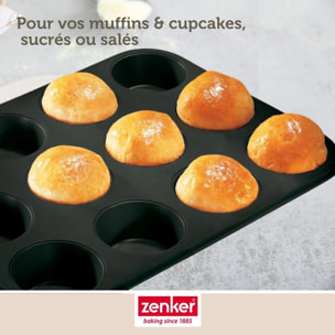 Moule à muffins 12 empreintes 38 x 26 cm Zenker Black Metallic