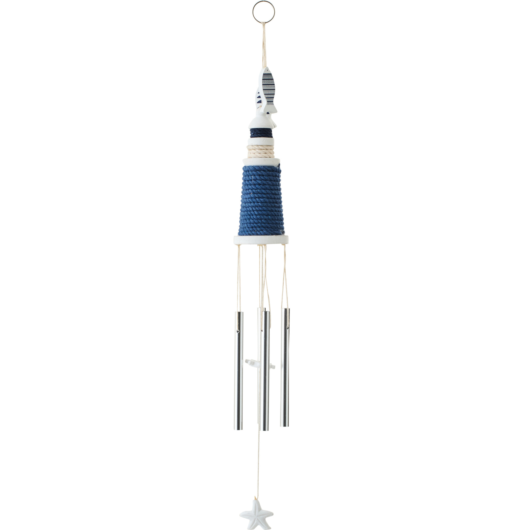 J-Line Carillon Phare - corde/bois - bleu/blanc