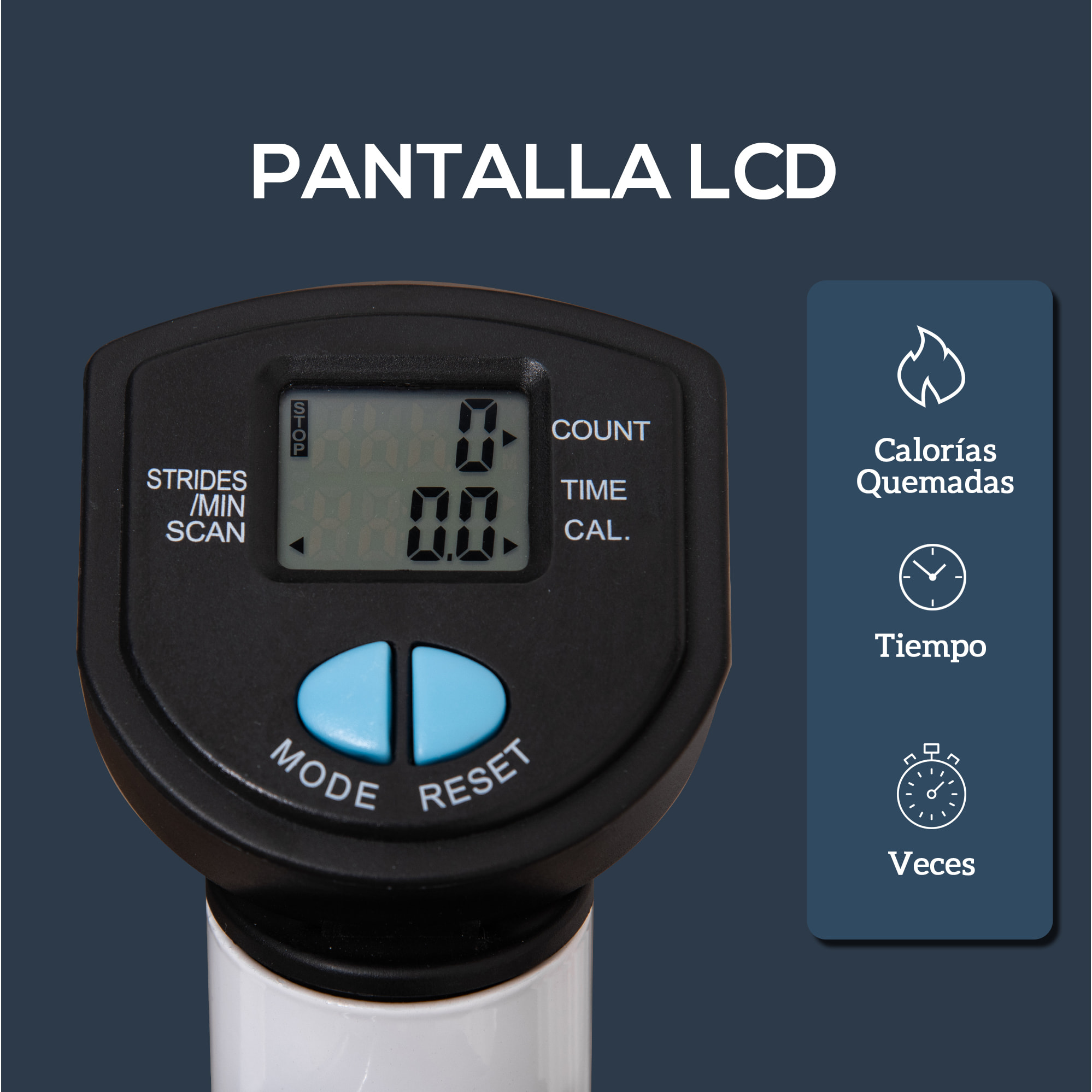 Máquina de Step Stepper Fitness en Casa para Escaleras con Pantalla LCD Manillar y Pedales Antideslizantes Equipo de Ejercicio para Gimnasio Oficina 55x44x108 cm Blanco y Azul