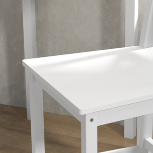 Juego de 2 Taburetes Altos de Cocina, Taburetes de Bar de Madera con Reposapiés y Respaldo Cruzado, Carga 120 kg, para Comedor, Mostrador, Blanco