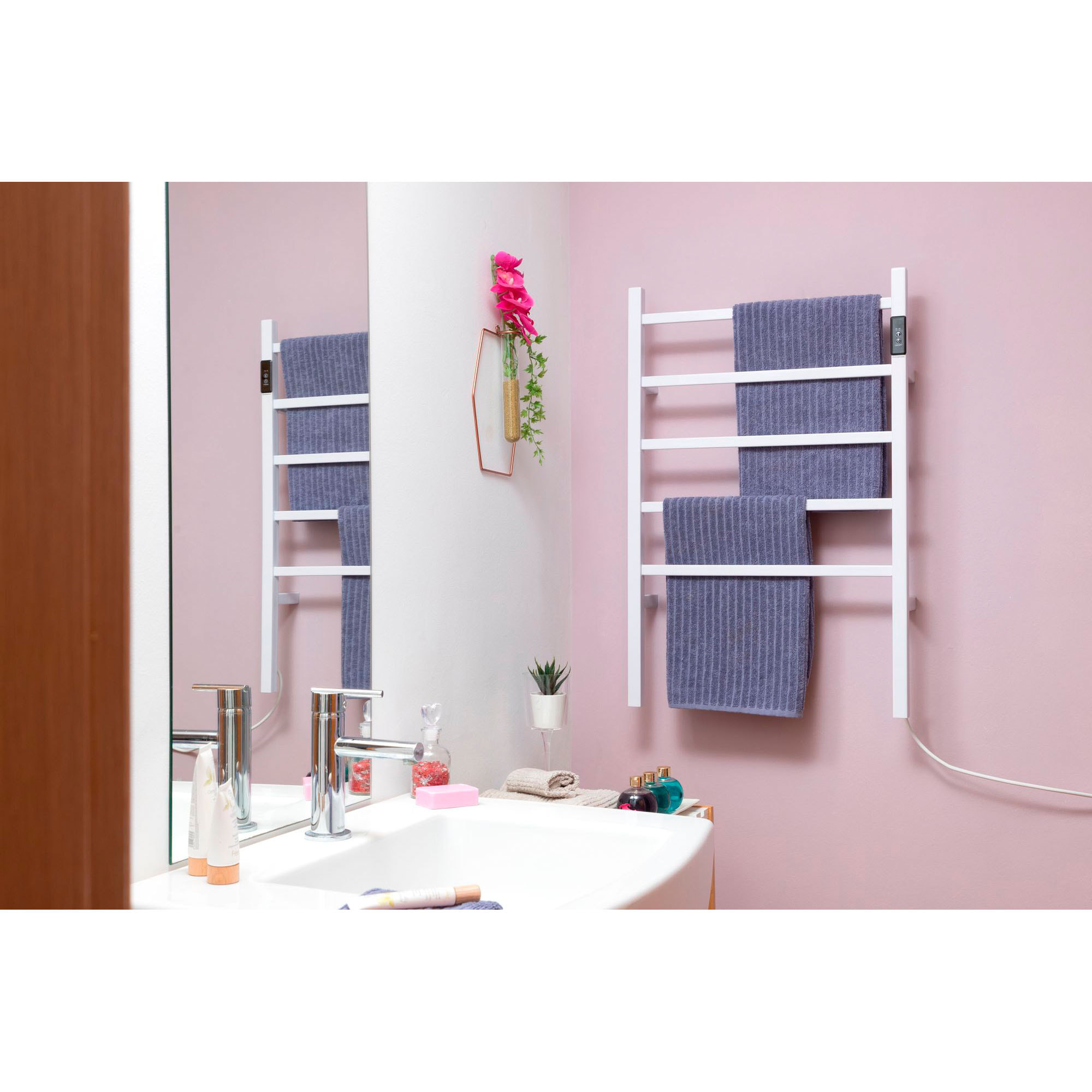 Portasciugamani elettrico a pavimento e a parete InnovaGoods - bianco - 84,5x12,5x92,5 cm