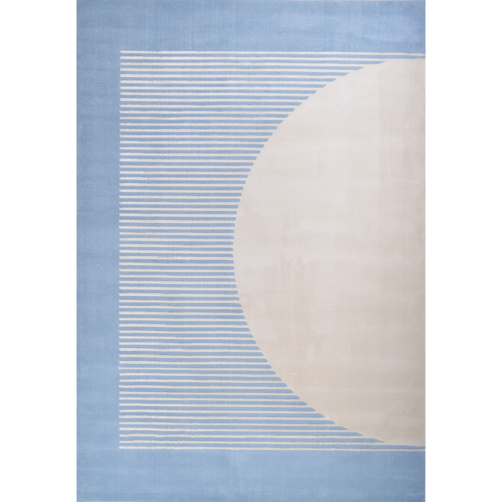 NELY - Tapis de salon à poils ras motif arc - Bleu