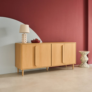 Buffet vintage décor bois 4 portes 160cm JULIANA