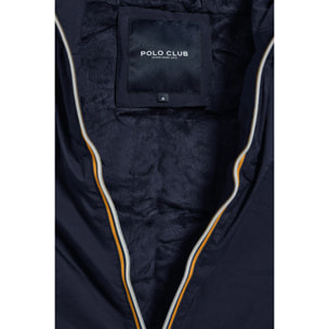 Gilet blu marino leggero con cappuccio fisso e particolari Polo Club