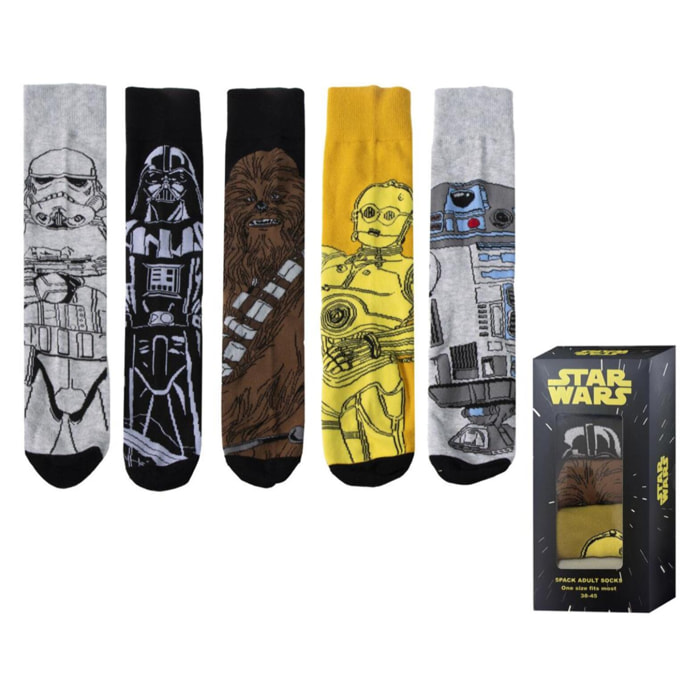 Pack 5 Calcetines Star Wars - Multicolor - Talla 38-45