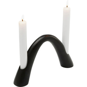 Bougeoir Bow Duo 13cm noir Kare Design