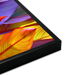 Affiche encadrée feuillage tropical aux couleurs vives Affiche + cadre en métal - Noir