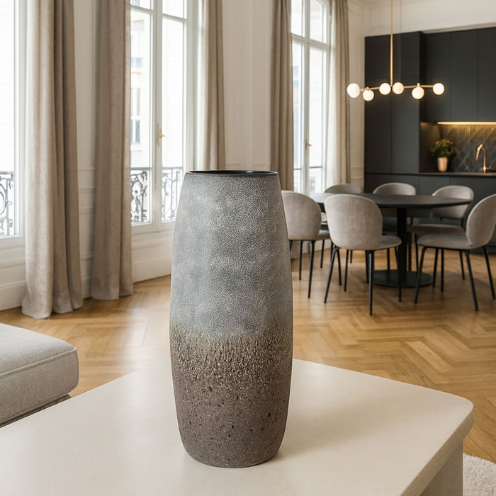 Vase gris et taupe en verre h35cm TEREA