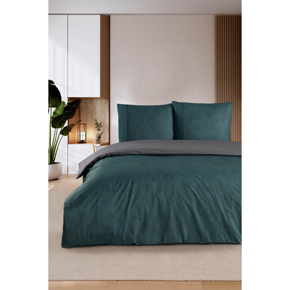 Parure housse de couette et taie(s) d'oreiller coton imprimé