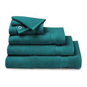 Carre pur coton 550 g/m² uni vert Elea emeraude
