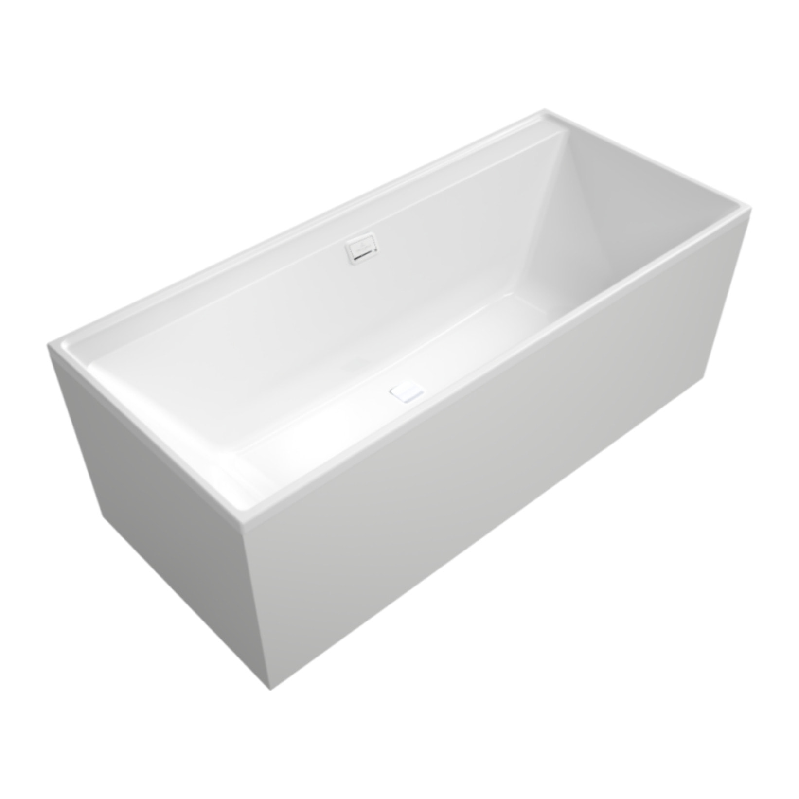 Baignoire droite 180 x 80 VILLEROY & BOCH Collaro acrylique blanc brillant avec vidage et trop plein blanc brillant