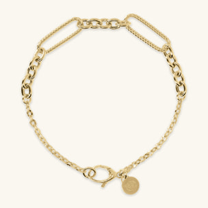 Bracciale Catena Rolo con Station di Maglie Alternate