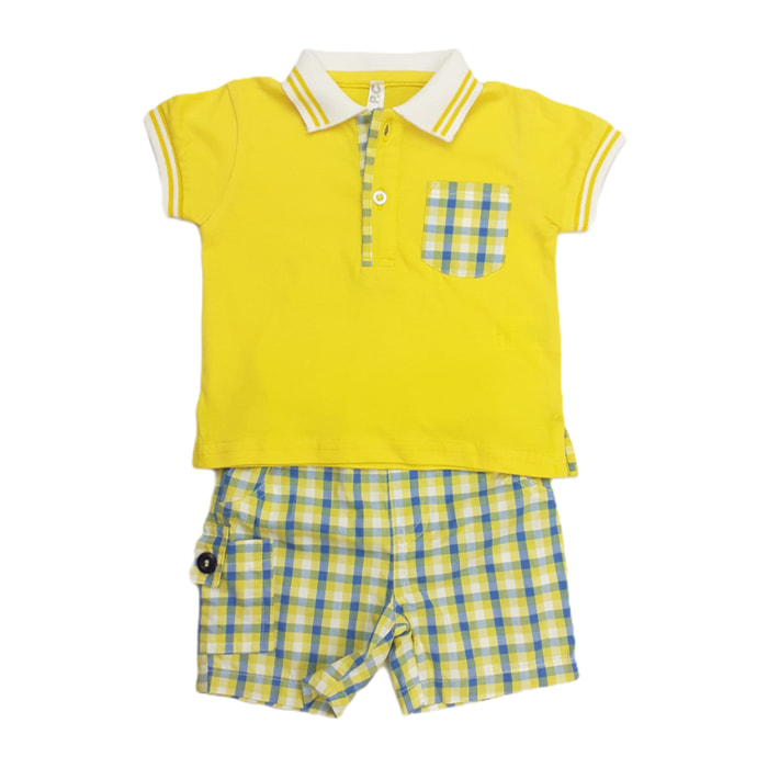 COMPLETO POLO GIALLA BERMUDA