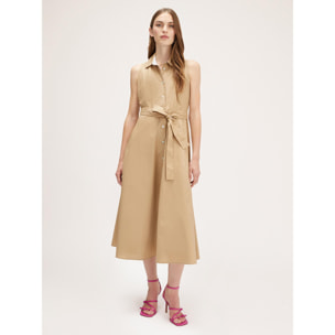 Motivi - Vestido camisero de popelina - Beige