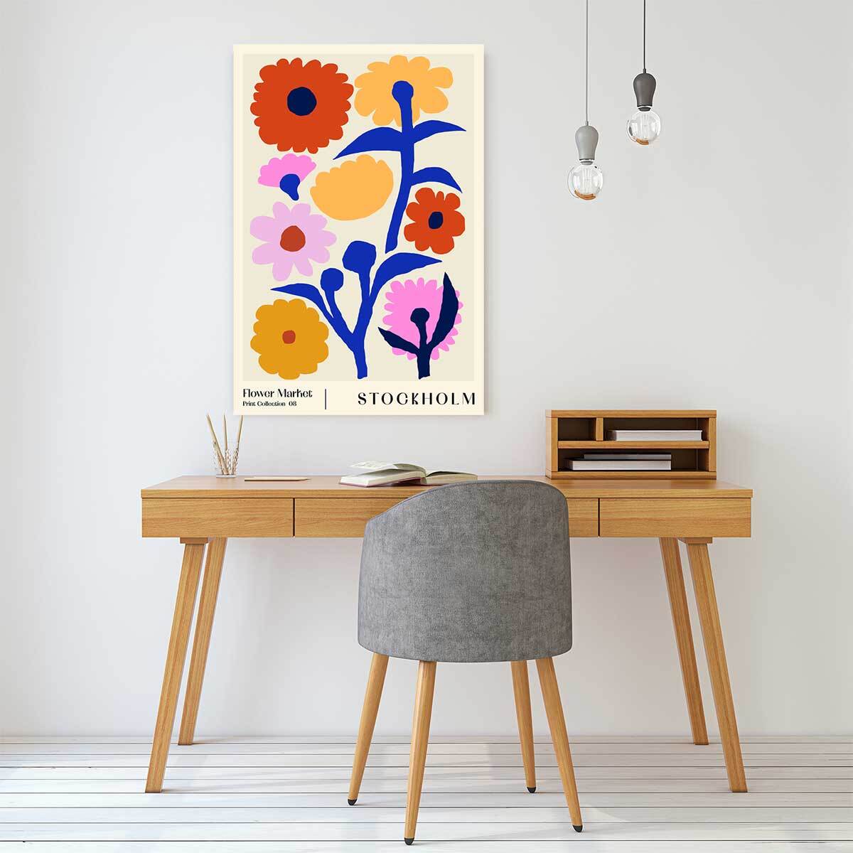 Tableau fleurs marché aux fleurs stockholm  Tableau alu Dibond