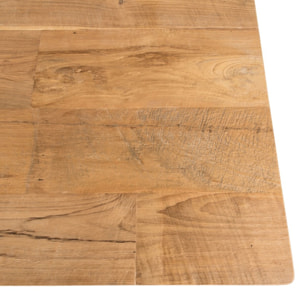 MAXENCE - Table à manger rectangulaire 220x100cm bois teck recyclé pieds croisés teck