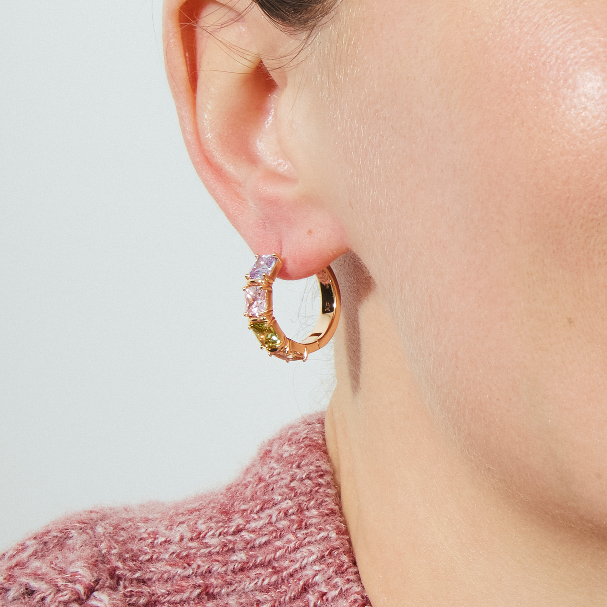 Pendientes Uyib acabado oro rosa 18k