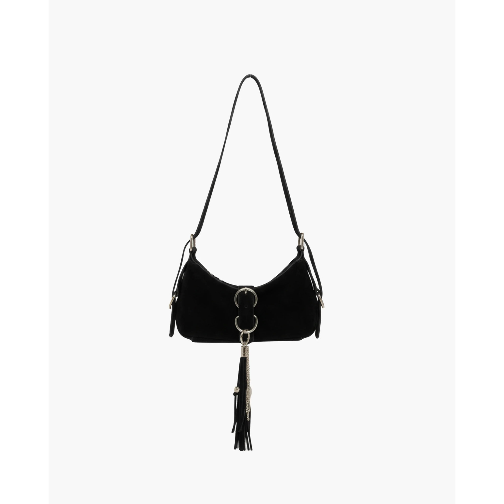 Bolso de piel con hebillas plateadas de mujer