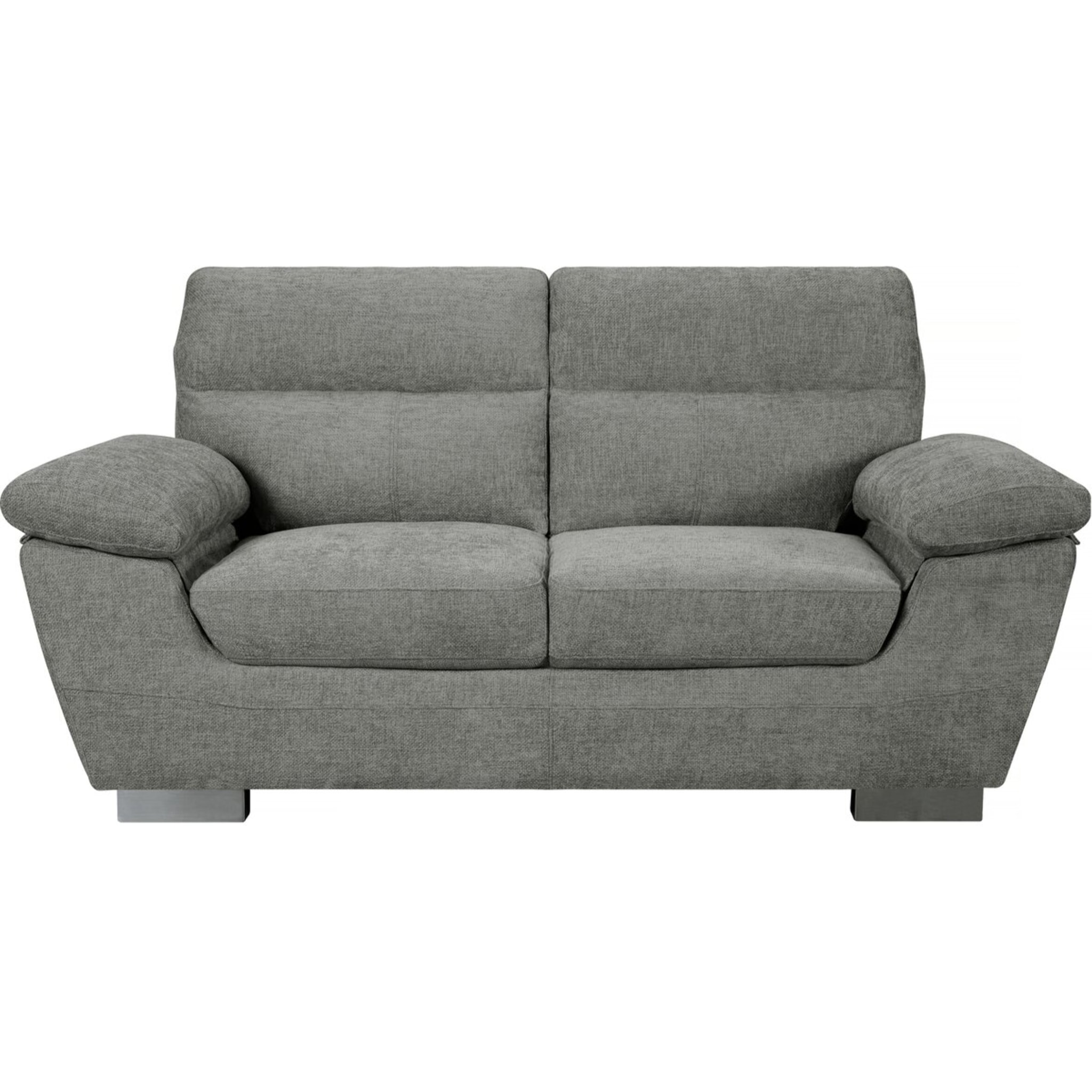 Canapé fixe en tissu "Dallas" - 169 x 88 x 90 cm - 2 places - Gris