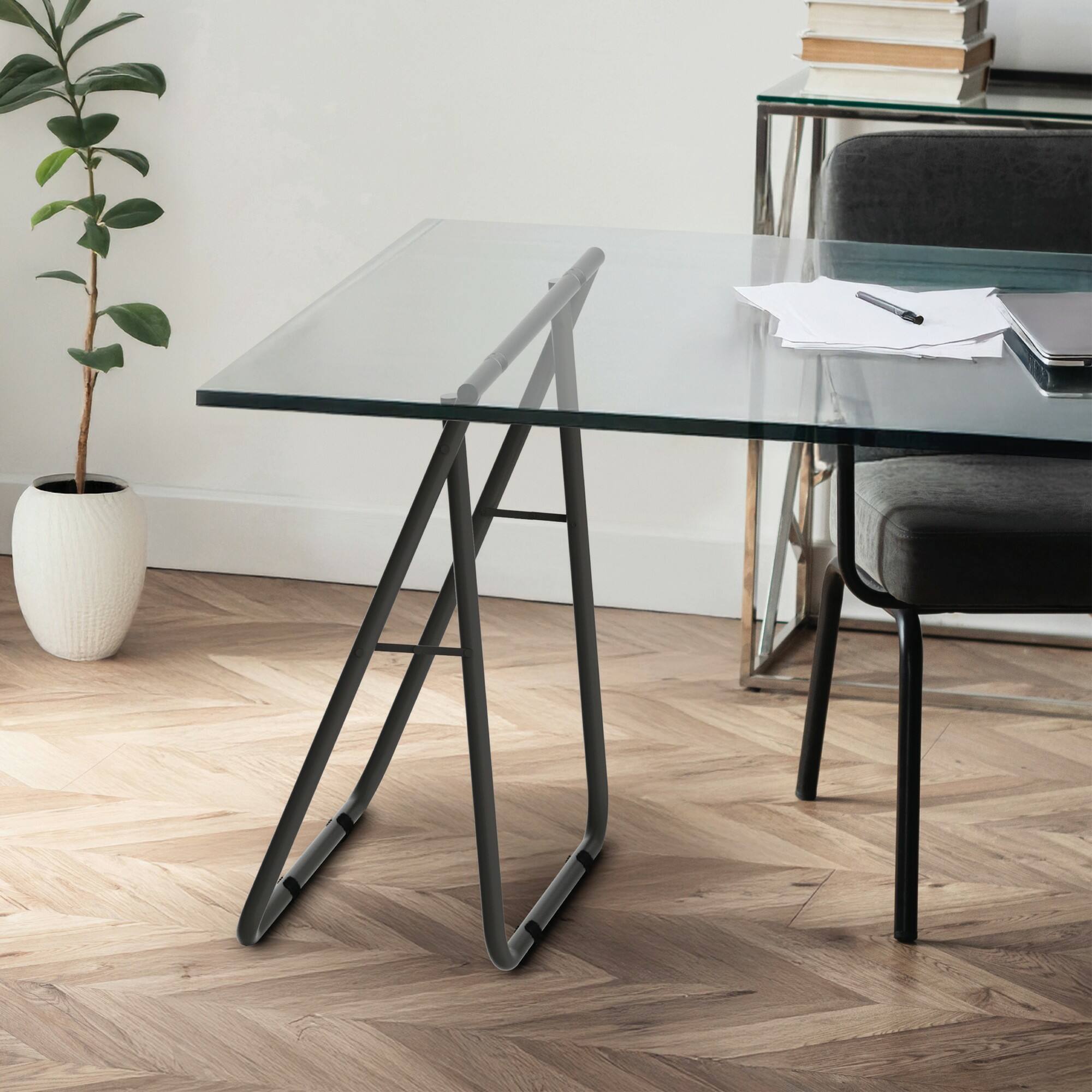 Cavalletto Osimo, Complemento d'arredo, Articolo decorativo, Accessorio d'arredo, 62x35 h75 cm, Panna