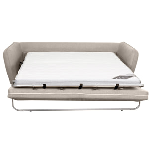 Canapé convertible scandinave 3 places en tissu beige avec matelas 10 cm CREEP