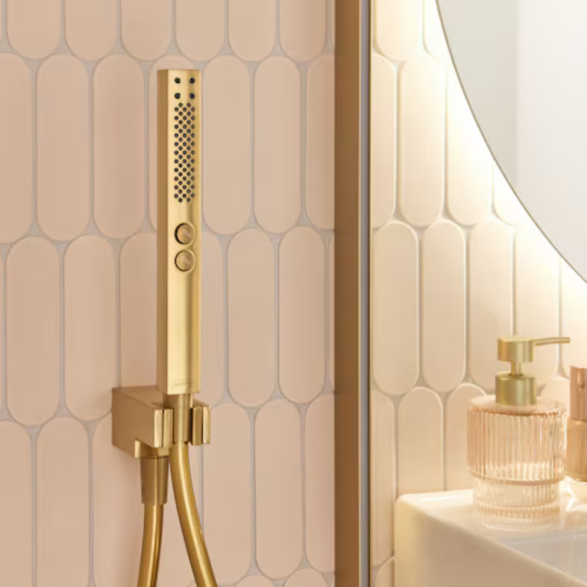 Pommeau de douche Shift+ carré 2 jets laiton brossé