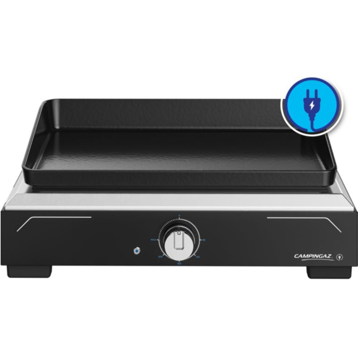 Plancha électrique CAMPINGAZ 1 XD noir inox à poser, 45x30 cm + housse