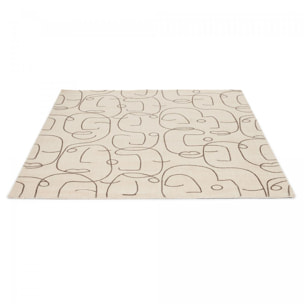 Tapis salon et chambre fait à la main en laine motif abstrait CHICDOUN