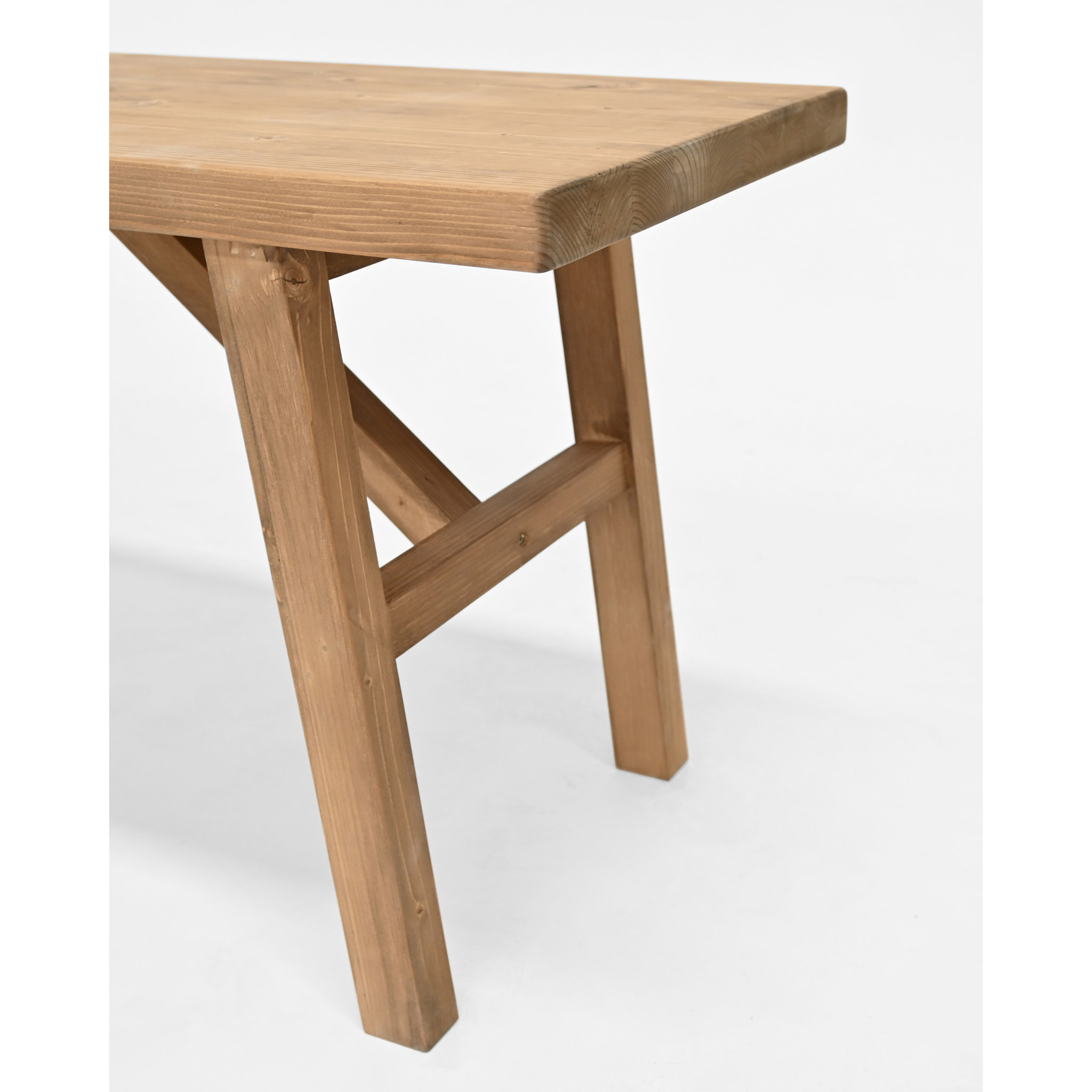 Banc en bois massif ton chêne foncé en différentes tailles