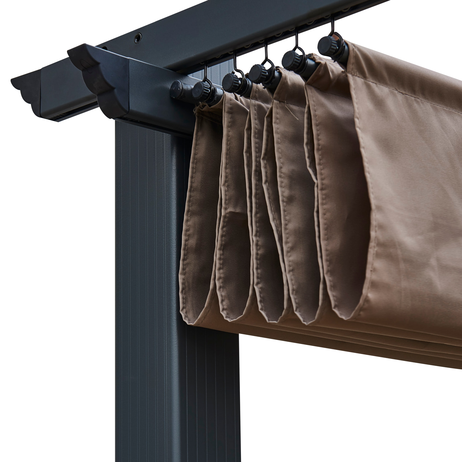 Pergola autoportante 3 × 3m CASSIS taupe - structure aluminium