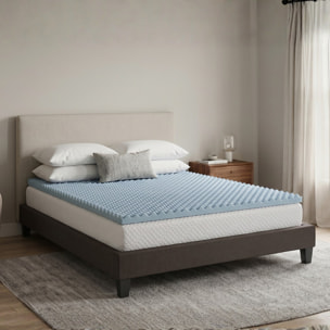 Surmatelas Mémoire de Forme et Gel Refresh, 6 cm, 7 Zones de Confort, Fabrication Française