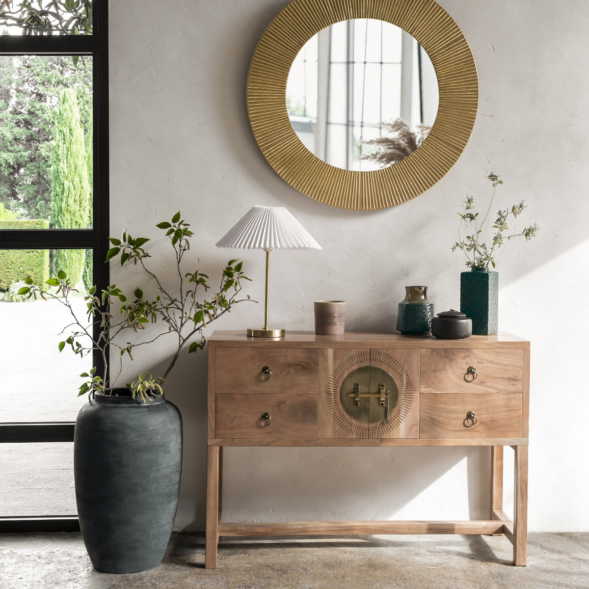 Lampe "Jiling" en métal H47cm blanc