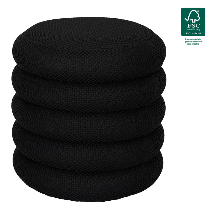 Pouf Rangement Atome Noir