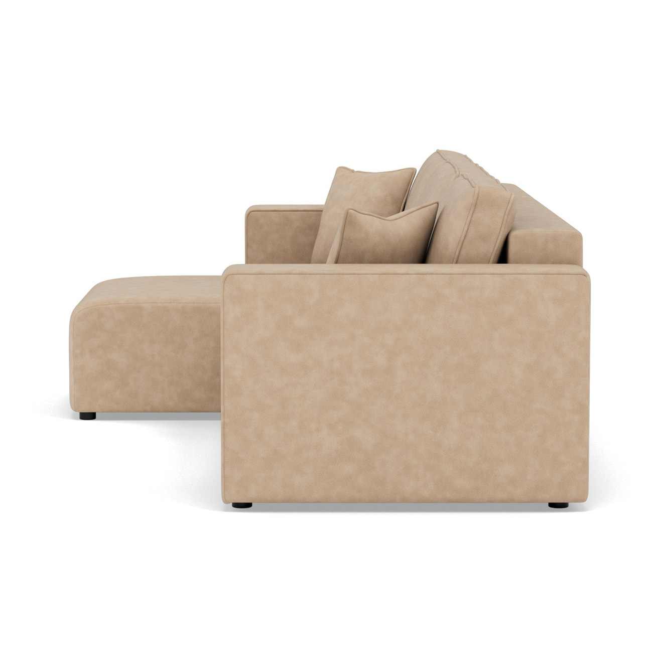 Topaze - canapé d'angle réversible 4 places convertible avec coffre en simili - Beige