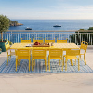Ensemble table de jardin 234 cm et 10 chaises jaune EVORA