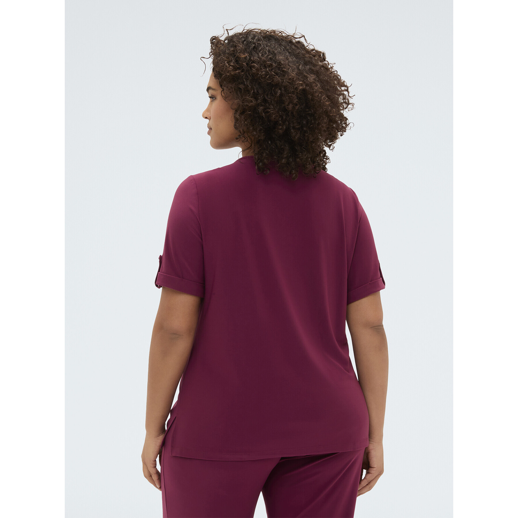 Fiorella Rubino - Camiseta de jersey con drapeado - Burgundy