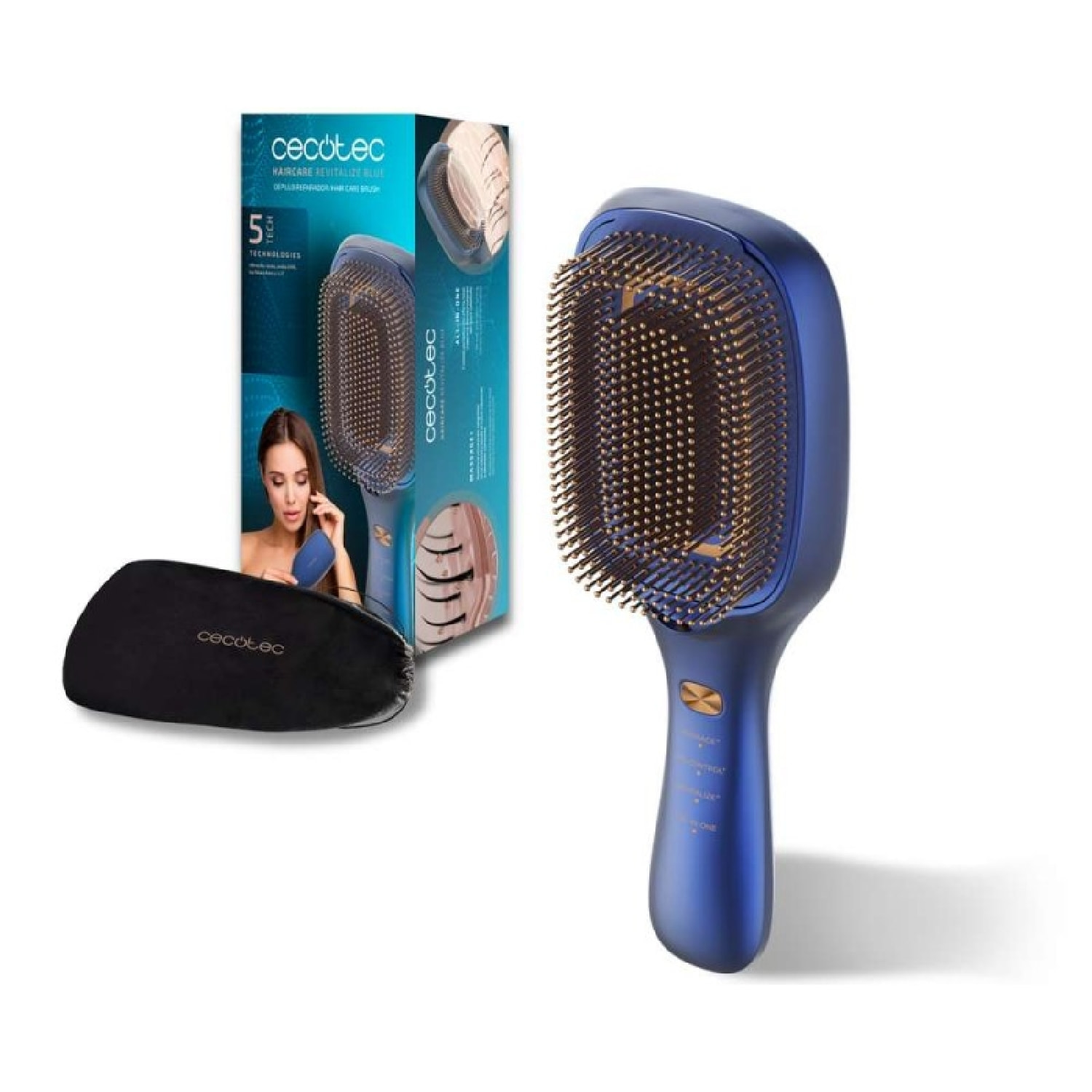 Cecotec Cepillo reparador HairCare Revitalize Blue