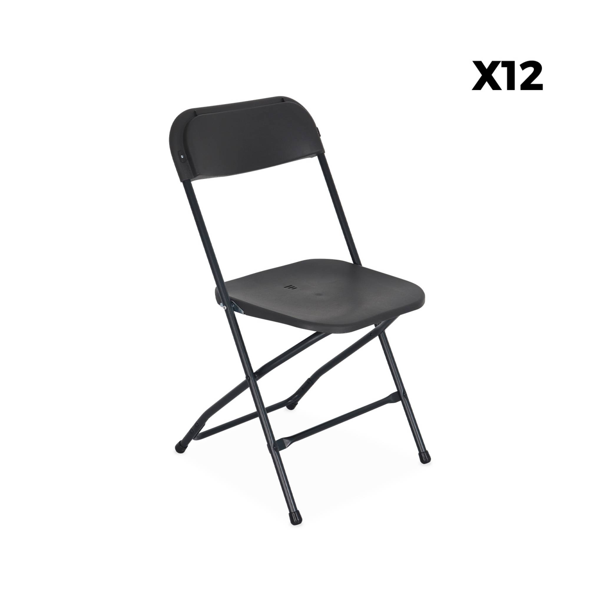Lot de 2 tables de réception pliables en plastique gris 180cm + 12 chaises d'appoint. table de camping