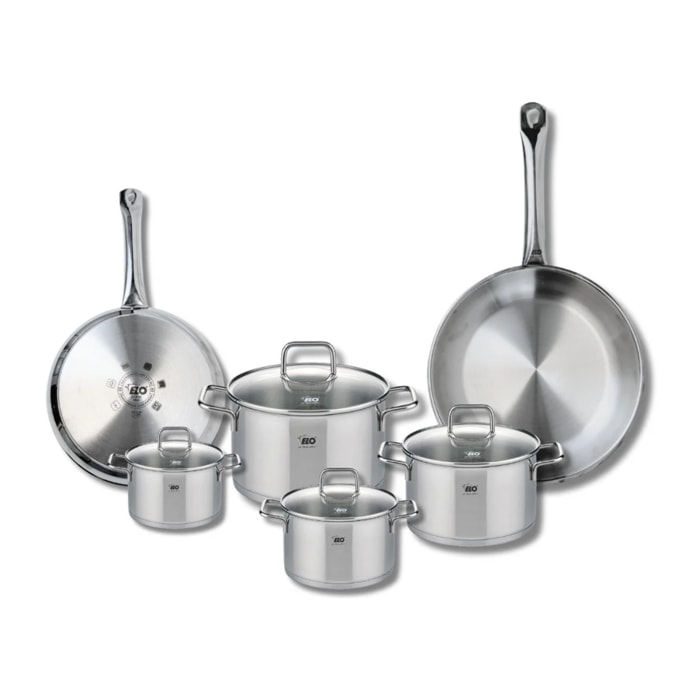 Ensemble de 2 Poêles de cuisson 24 et 28 cm et 4 faitouts 12, 14, 16 et 20 cm Elo Profi Citrin