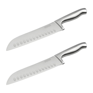 Ensemble de 2 Couteaux de cuisine Santoku lame de 18 cm Nirosta Star