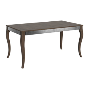 Mesa extensible 90x160/264 cm Olanda Iron Nogal estructura Gris