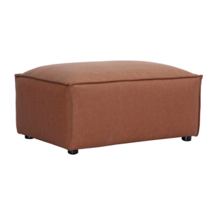 Pouf repose pieds en cuir marron SPLIT