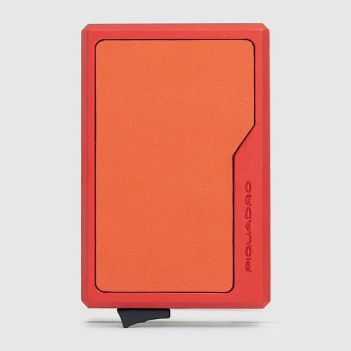 Piquadro Portacarte automatico MagSafe in alluminio e pelle con protezione RFID