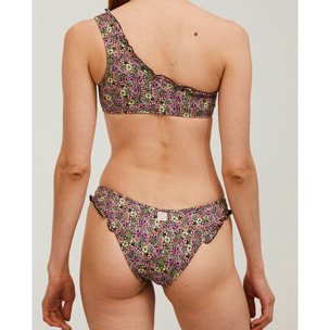 Braga de bikini con volante y estampado de flores
