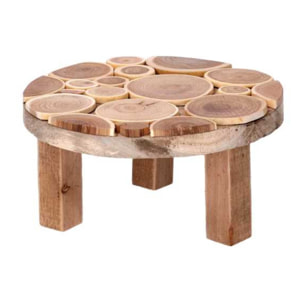 Portacandele in legno naturale tondo cm ø20h10