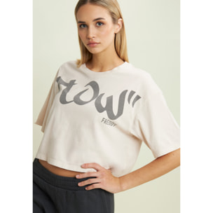 T-shirt cropped con stampa Flow centrale
