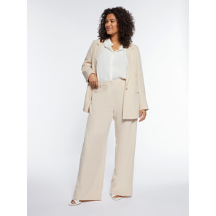 Fiorella Rubino - Pantalones elegantes de tejido vaporoso - Beige