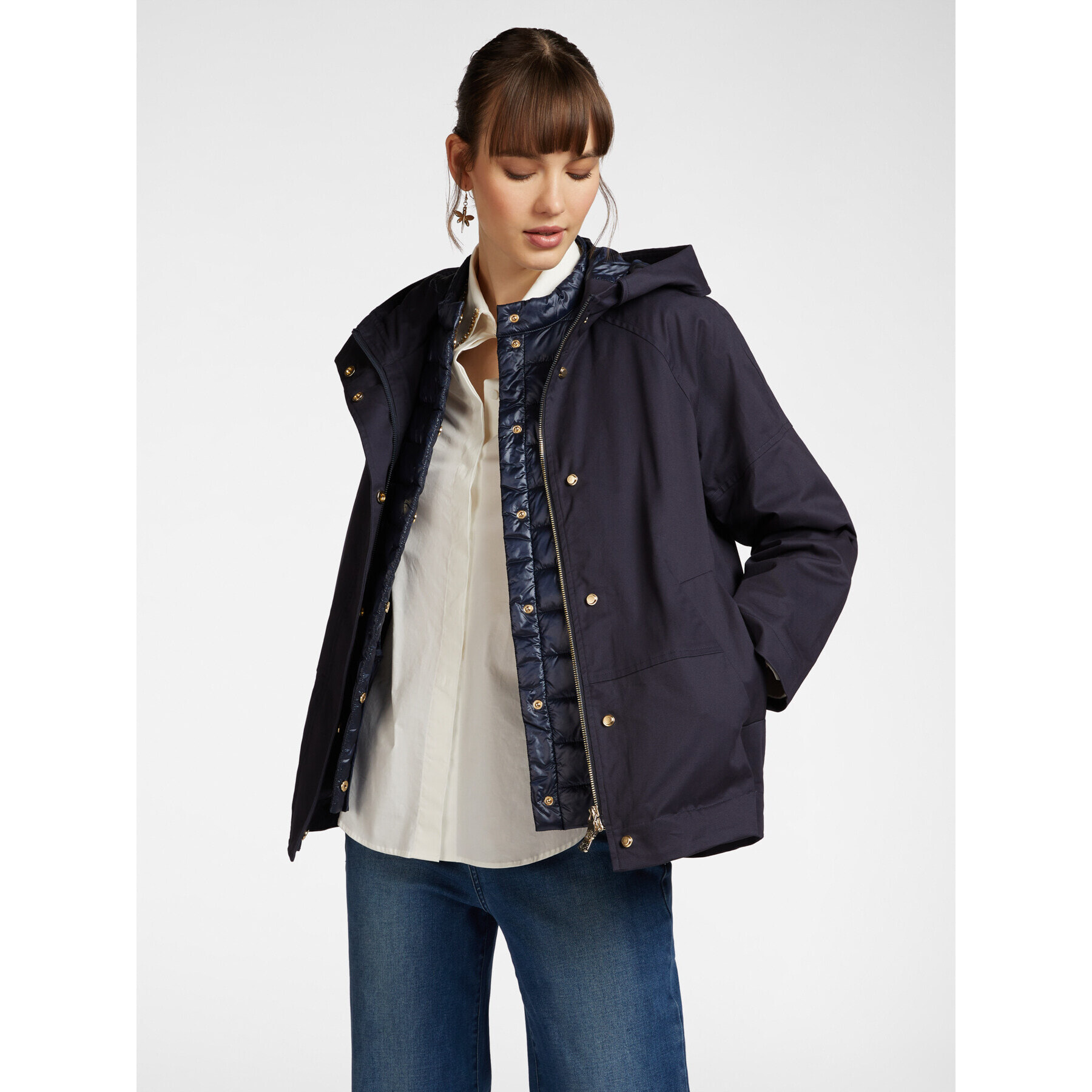 Elena Mirò - Parka de algodón con varias capas - Azul