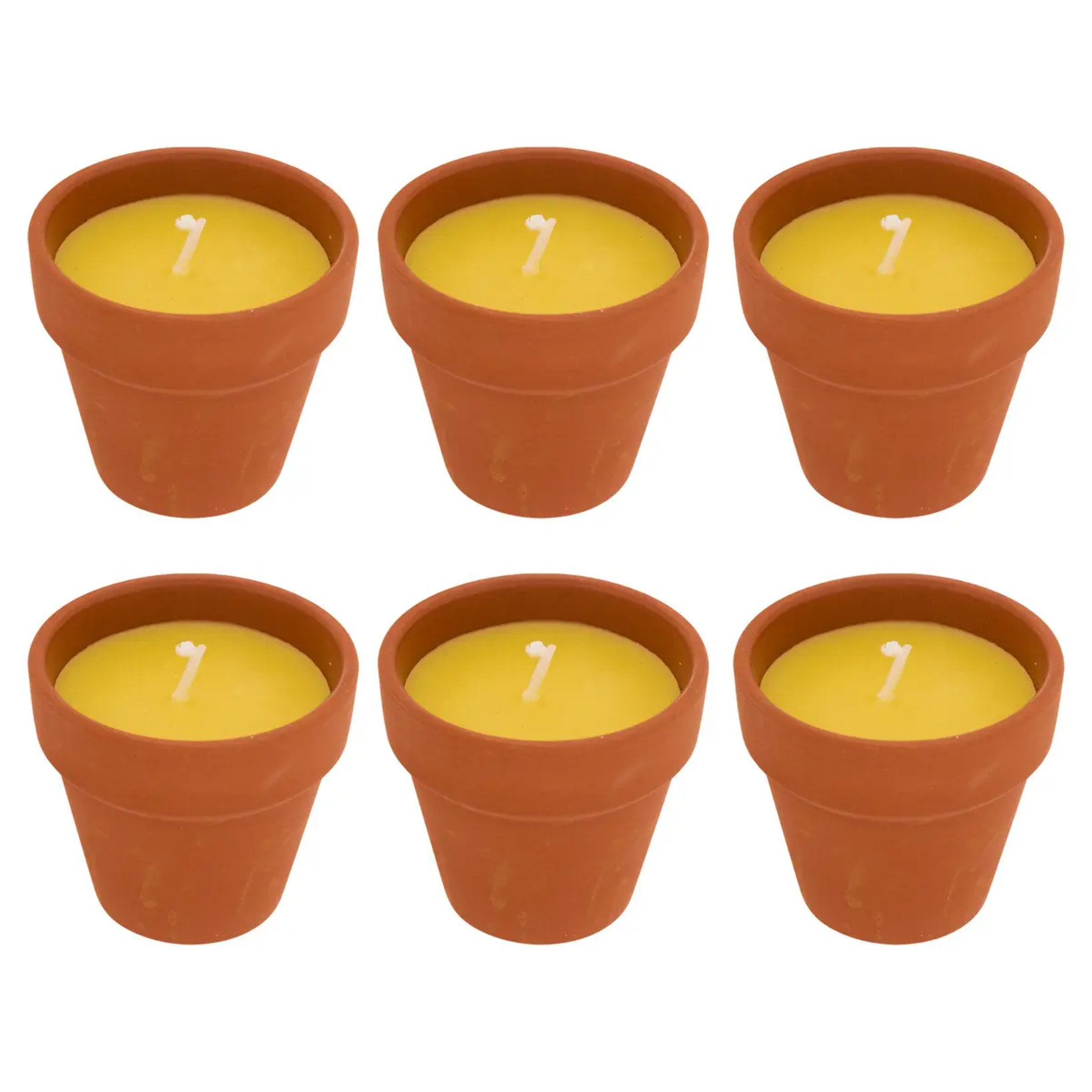 Lot de 6 bougies 39g Terry parfumées à la citronnelle pot en terre cuite